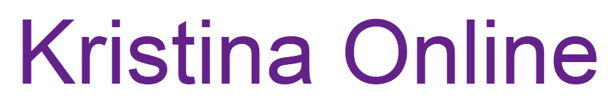 kristina online logo purple on white background on one line Arial normal